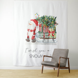 Tenture Joli Père Noël, Traîneau, Cadeaux