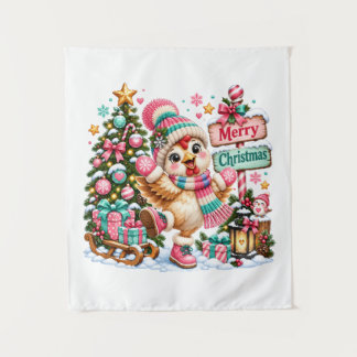 Tenture Joli poulet joyeux Noël
