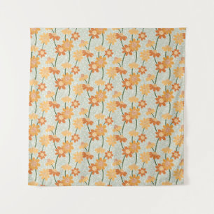 Tenture Joli rétro muet des années 1970 Fleurs