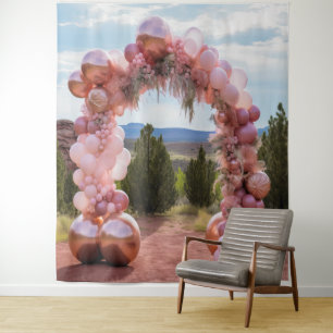 Tenture Jolie Arche Pastel rose Balloon pendante