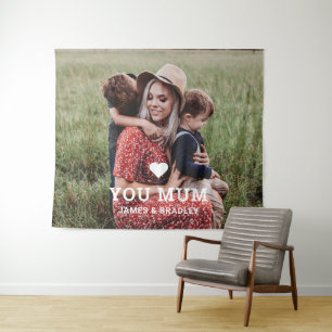 Tenture Jolie cœur amour maman photo de la fête des mères