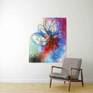 Tenture Jolie couleur de l'aquarelle Fleurs Abstraites