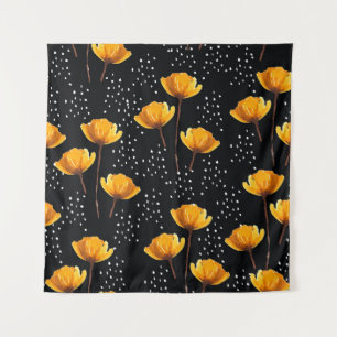 Tenture Jolie fleur et pois illustration motif