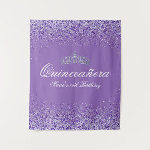 Tenture Jolie paillettes violettes Quinceanera