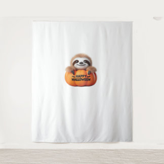 Tenture Jolie Sloth assise dans un Citrouille. Hauteur heu