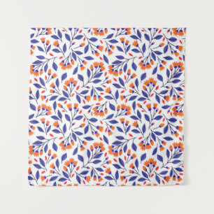 Tenture Jolies petites fleurs orange sans couture motif