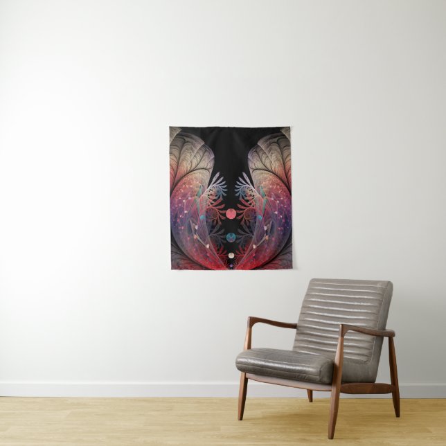 Tenture Jonglage Abstrait Moderne Fantaisie Art Fractal (En situation)