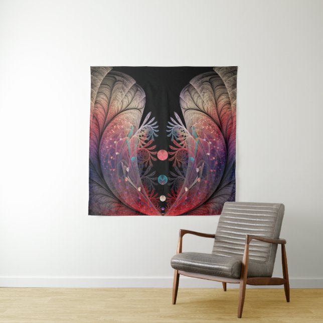 Tenture Jonglage Abstrait Moderne Fantaisie Art Fractal (En situation)