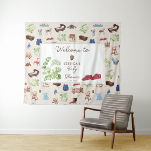Tenture Jouets de nurserie vintage neutres pour bébé Cadea
