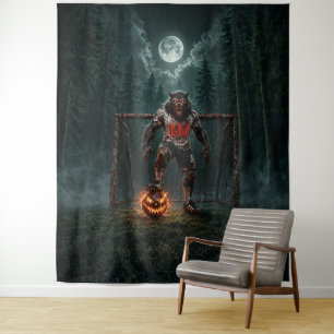Tenture Joueur de football Loup-Garou Art Horreur Hallowee