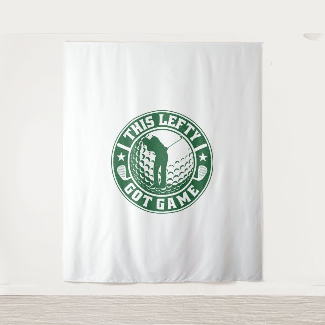 Tenture Joueur de golf à gauche amusant (Devant)