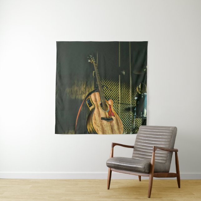 Tenture Joueur de guitare basse (En situation)