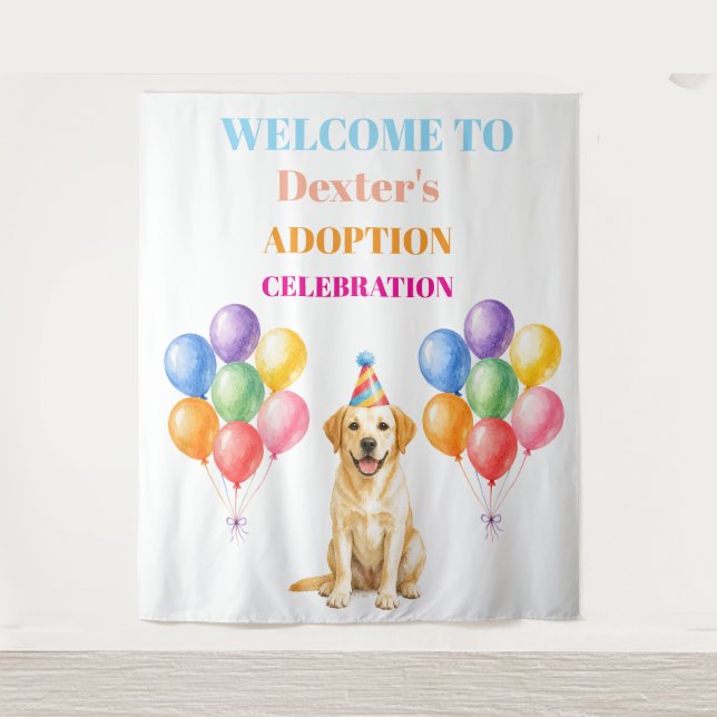 Tenture Jour d'adoption Fête d'adoption Labrador Chien Ani (Devant)