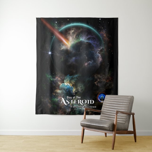 Tenture Jour De L'Art Fractal SciFi Astéroïde (En situation)