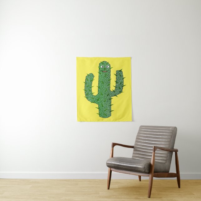 Tenture Jour des morts heureux Cactus (En situation)