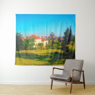 Tenture Jour ensoleillé Yemin Moshe vue JerIsalem Israël H