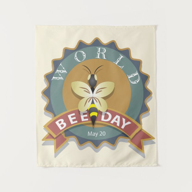 Tenture Journée mondiale de l'abeille 20 mai (Devant)
