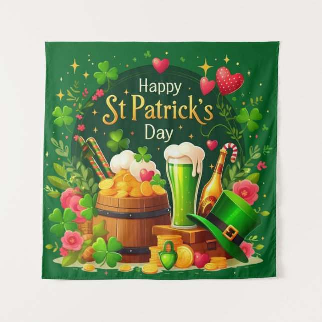 Tenture Joyeuse fête de la Saint-Patrick festive (Devant)