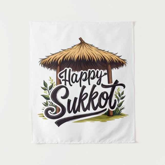 Tenture Joyeuse fête juive Sukkot Hanoukka (Devant)