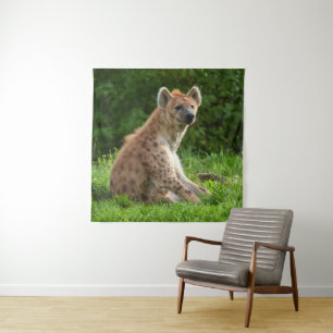Tenture Joyeuse Hyena Au milieu de la verdure