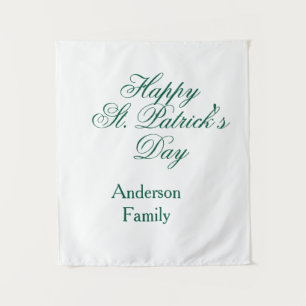 Tenture Joyeuse Saint-Patrick famille nom vert minimal