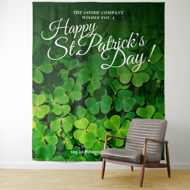 Tenture Joyeuse Saint-Patrick | Toile de fond pour selfie  (En situation)