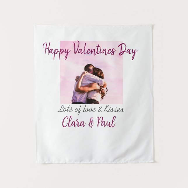 Tenture Joyeuse Saint-Valentin baisers modernes amour ajou (Devant)