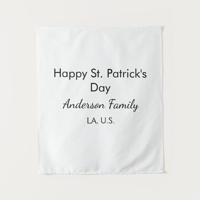 Tenture Joyeuse st. Fête de Patrick nom famille endroit si (Devant)