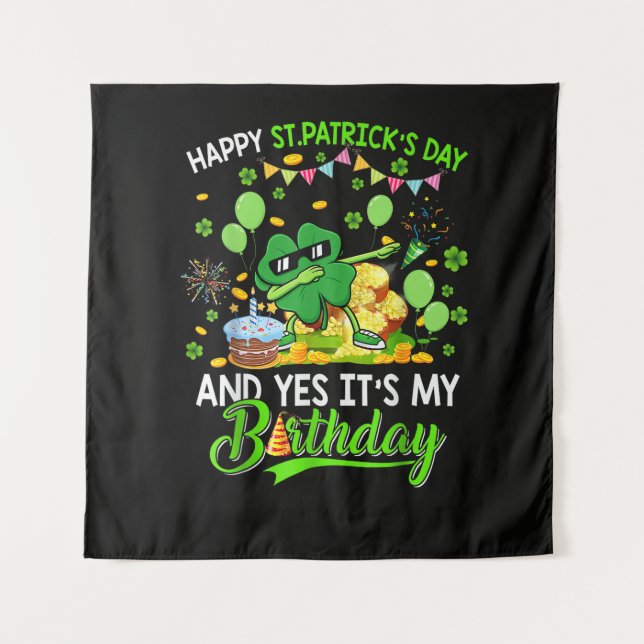 Tenture Joyeuse St Patrick et shamrock d'anniversaire  (Devant)