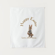 Joyeuses Pâques lapin brun avec oeufs amour ajoute