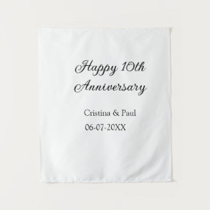 Tenture Joyeux 10ème anniversaire de mariage simple nom mi