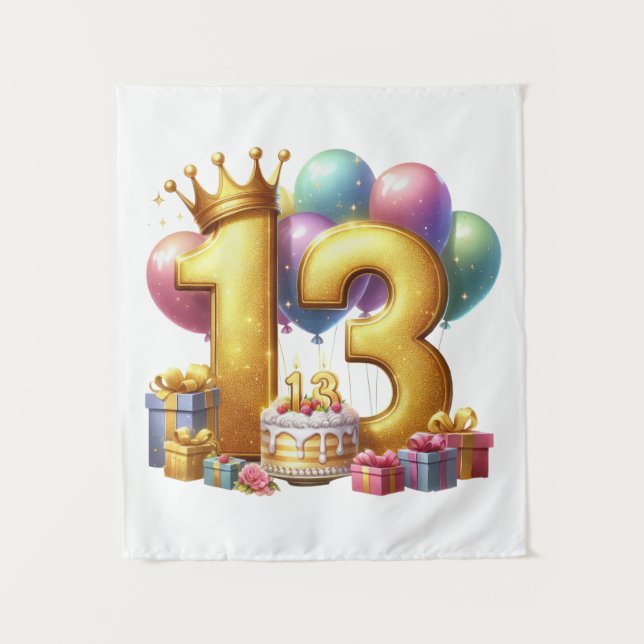 Tenture Joyeux 13e anniversaire (Devant)