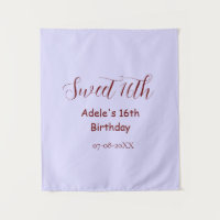 Joyeux 16e anniversaire violet pastel mauve rétro