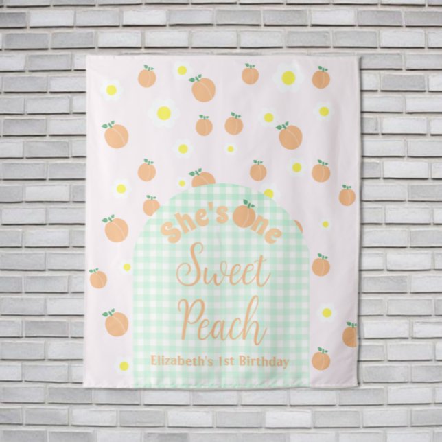 Tenture Joyeux 1er anniversaire Sweet Peach (Créateur téléchargé)