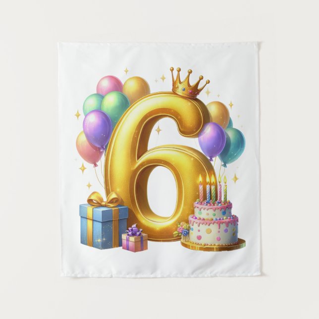 Tenture Joyeux 6e Anniversaire (Devant)