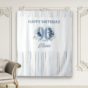 Tenture Joyeux 90e anniversaire Côte Bleue Floral Numéro 9