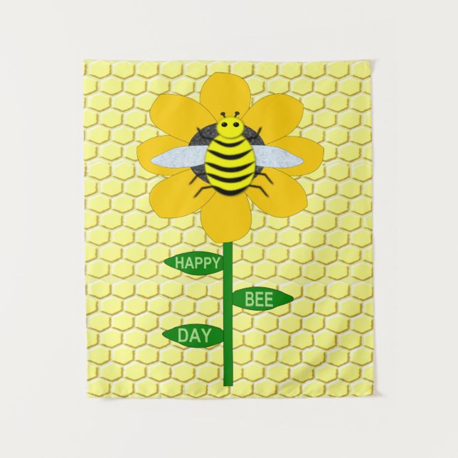 Tenture Joyeux anniversaire abeille bourdon (Devant)