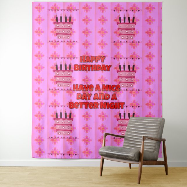 Tenture Joyeux Anniversaire Bonne Journée et une Meilleure (En situation)