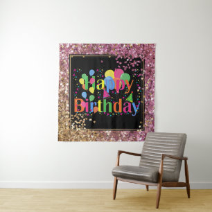 Tenture Joyeux Anniversaire célébration paillettes