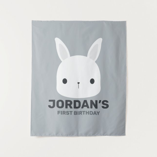 Tenture Joyeux Anniversaire de Petit Lapin Mignon (Devant)