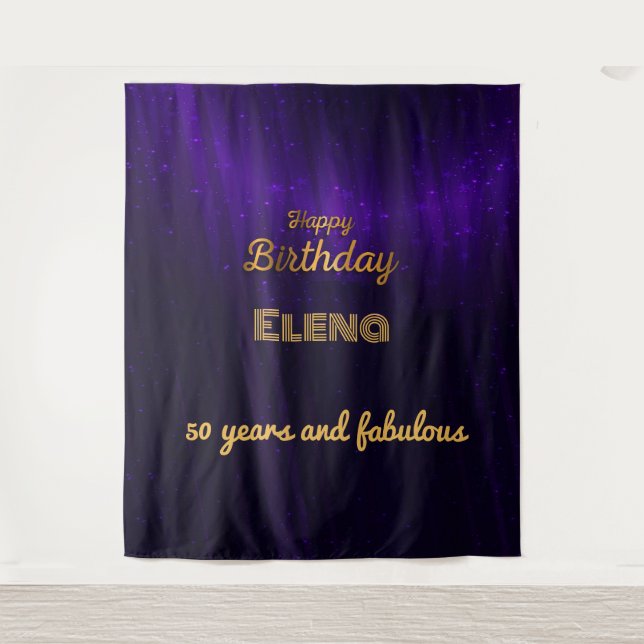 Tenture Joyeux Anniversaire élégant  (Devant)