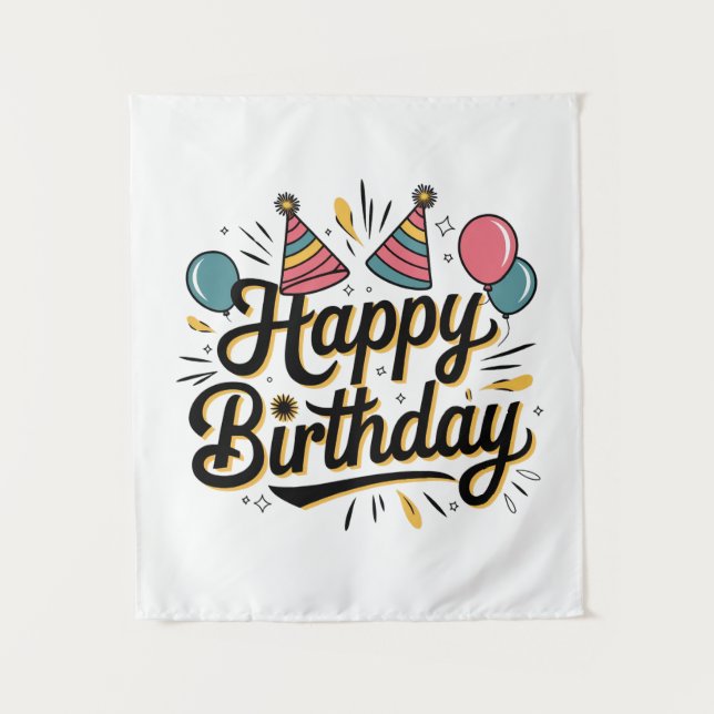 Tenture Joyeux Anniversaire Festif (Devant)
