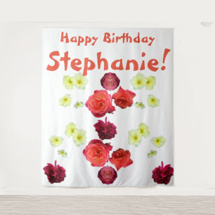 Tenture Joyeux anniversaire fille stephanie femme dame