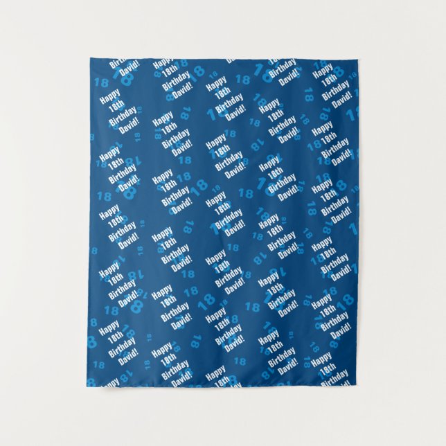 Tenture Joyeux anniversaire personnalisé à tout âge et nom (Devant)