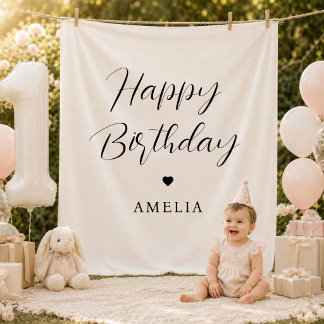 Tenture Joyeux Anniversaire Personnalisé Bébé Premier 1er