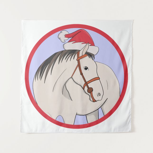 Tenture Joyeux Cheval de Noël (Devant)