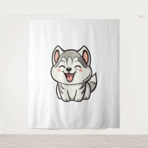 Tenture Joyeux chien roux sibérien