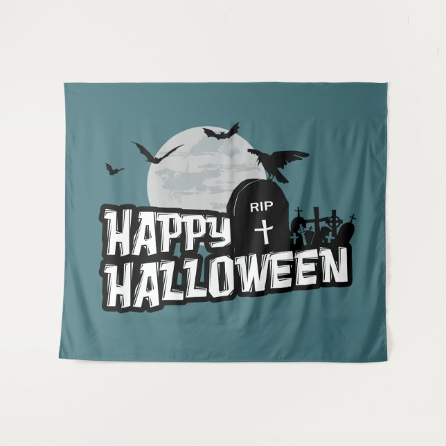 Tenture Joyeux Halloween (Devant (Horizontal))