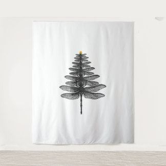 Tenture Joyeux insecte de Noël Amant Xmas Dragonfly