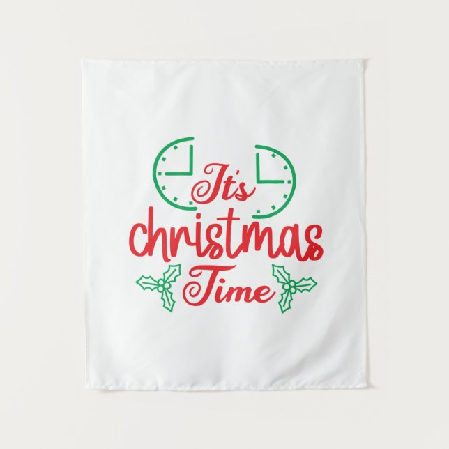 Tenture Joyeux Noël C'est le temps de Noël (Devant)
